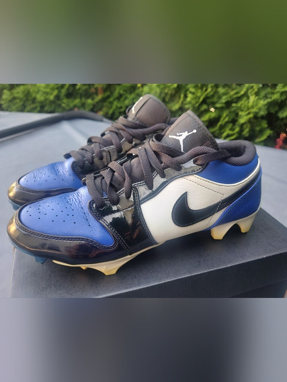 Air Jordan 1 Low TD Men’s Athletic Cleats in Blue, Black & White